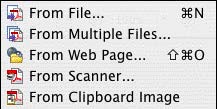 Create PDF file drop-down menu