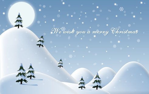 We wish you a Merry Christmas illustration in Photoshop CS3