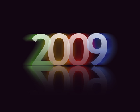 2009 Multi-colored text effect in  Photoshop CS3