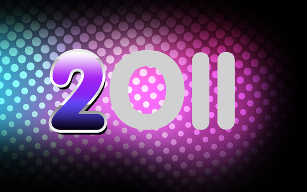 How to create a New Year 2011 colorful card in Adobe Photoshop CS5