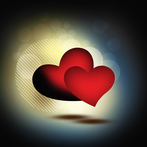 How to create Abstract Colorful Valentine's Day Card with Beautiful shiny hearts in Photoshop CS5