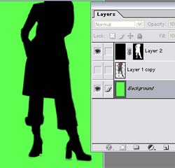 Making silhouettes in Photoshop 7