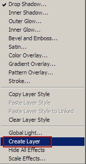 select the create layer option