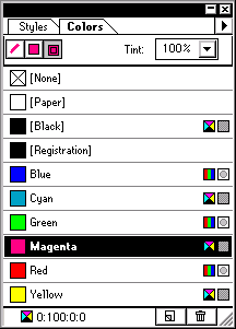 Color Palette dialog box